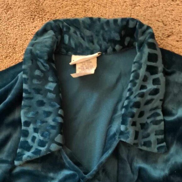Michael Mims Kathy Cole 3X Vintage Velvet Velour Tun Top Long Sv Collared Plush - Picture 4 of 5